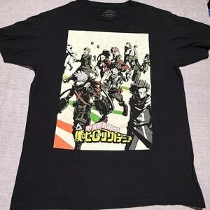 My hero academia medium black anime graphic t-shirt